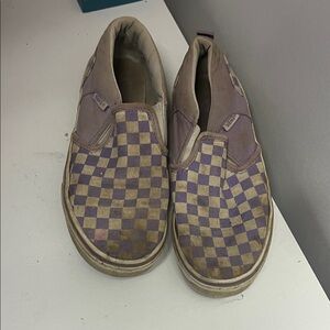Kids Purple Checkered Slip-On Shoes